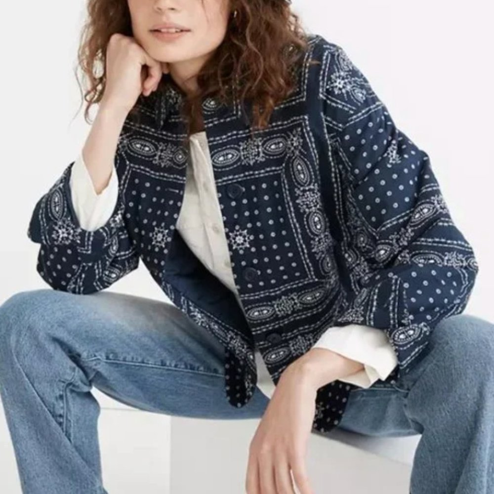 Madewell Padded Chore Jacket in Vintage Bandana